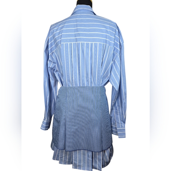 Maje 2-in-1 Striped Shirt Dress Removable Skirt Blue Size 38 US 6 NWT - Picture 14 of 17